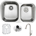 Anzzi Moore Undermount 32" Kitchen Sink with Singer Faucet in Brushed Nickel KAZ3220-042